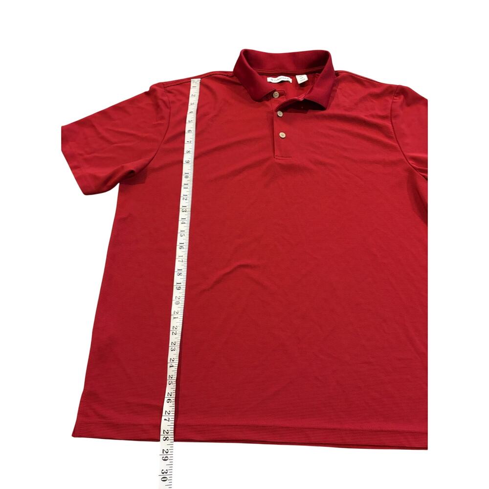 Men's XL Cubavera Short Sleeve Polo Golf Shirt Red Button Polyester Ribbed XL - Picture 5 of 6